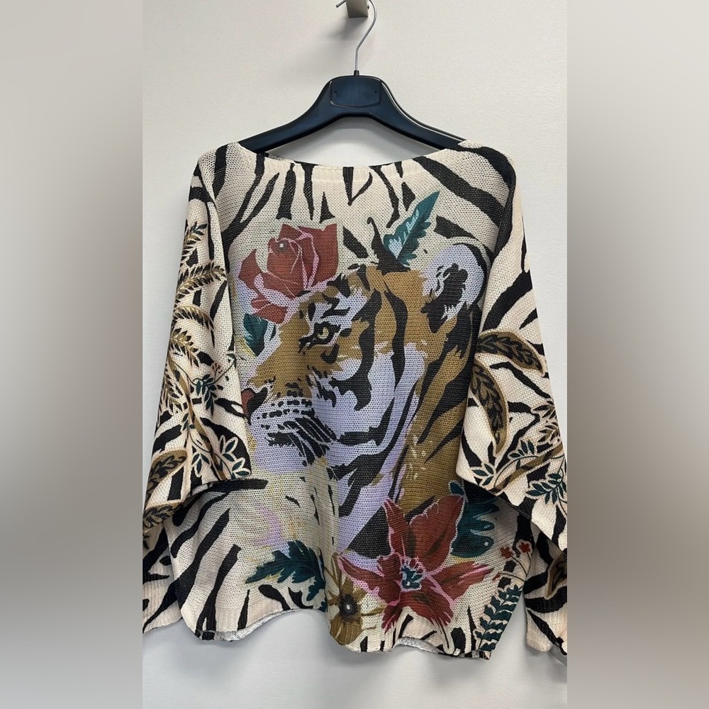 Italian Made Floral Tiger Print Top